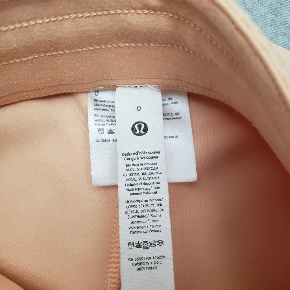 Lululemon Softsteme Pants Womens 0 Orange Hight Rise Gym Pockets Drawstring